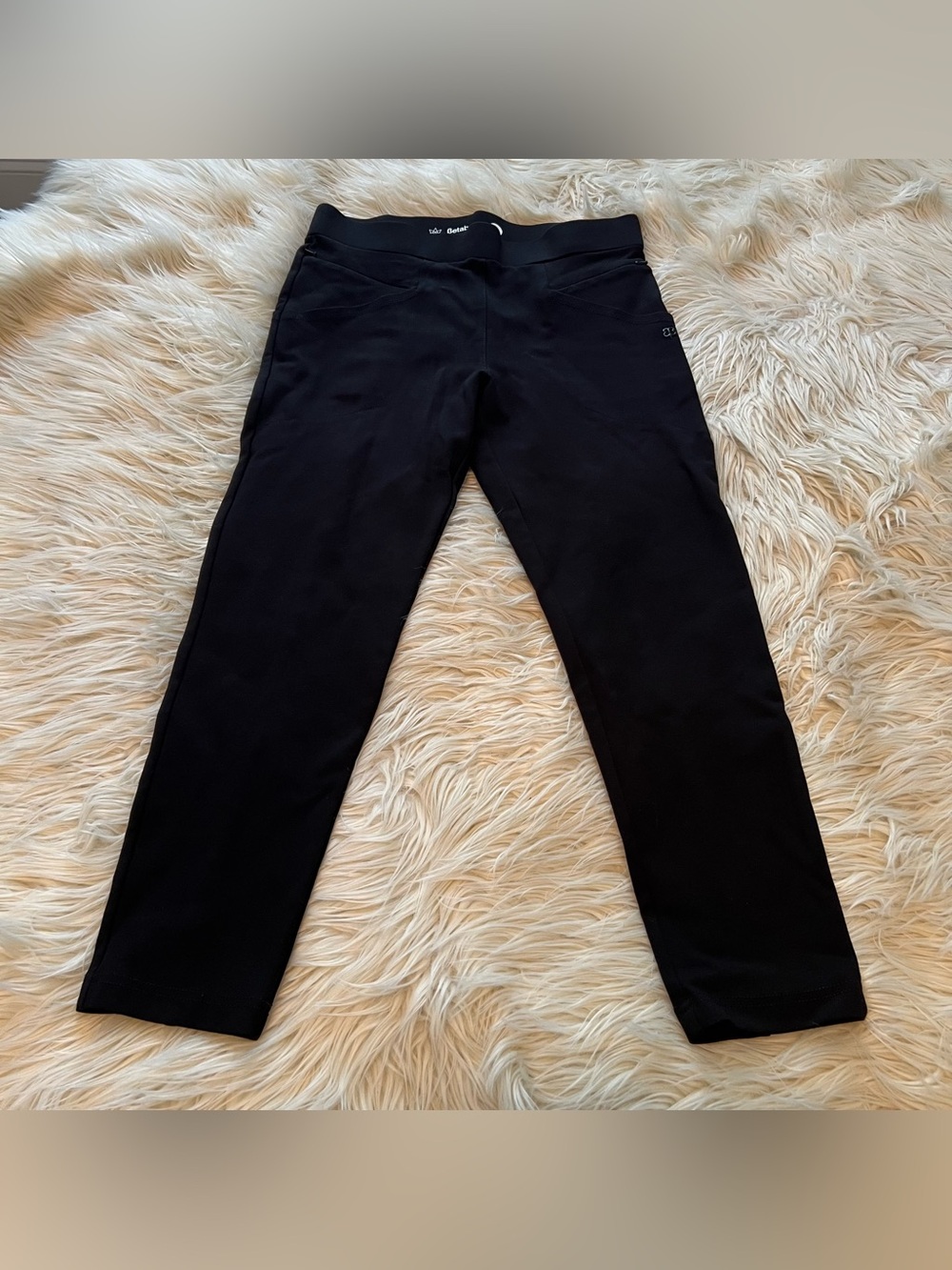 Betabrand Pants Womens M Petite Black Slim Straight Stretch Office Casual